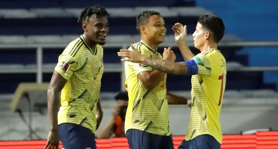 Jugadores de la Selección celebrando gol, convocados de Colombia para las fechas 3 y 4 de las Eliminatorias