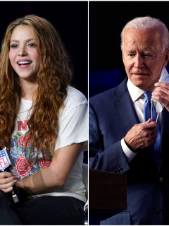 Fotomontaje de Shakira y Joe Biden, a propósito del apoyo de la colombiana al presidente electo de Estados Unidos