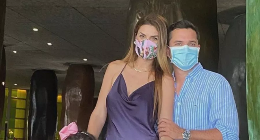 Siad Char, que tiene coronavirus, en una foto con su esposo Luis Carlos Vélez.