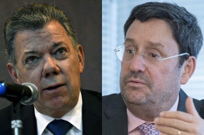 El expresidente Juan Manuel Santos y su primo Francisco Santos, embajador de Colombia en Estados Unidos.