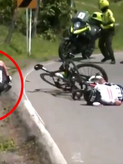 Caída saca a María Luisa Calle de la Vuelta a Colombia Femenina.