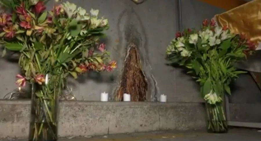 Captura de pantalla de supuesta aparición de Virgen en panadería de Bogotá