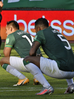 Jugadores de la Selección de Bolivia en el partido contra Ecuador, donde arrestaron al presidente de la Federación Boliviana de Fútbol