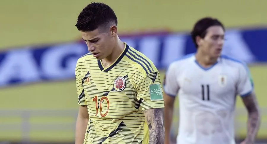 James Rodríguez afectado por la goleada que sufrió Colombia contra Uruguay en Eliminatorias
