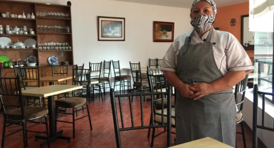 Irma Cáceres cumple 8 meses de confinamiento, en los que ha podido sostener su restaurante implementando domicilios y recortando gastos.