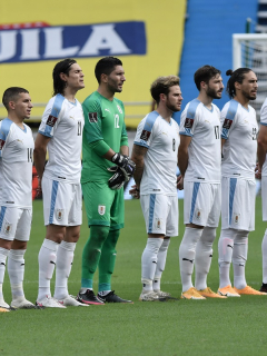 Selección de Uruguay, que confirmó un caso positivo de coronavirus, ante Selección Colombia en Barranquilla.