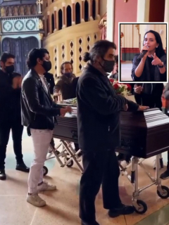 Despedida al actor Alfonso Ortiz, en donde cantó su colega Diana Ángel.