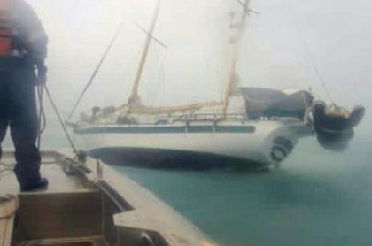 Barco en San Andrés, arrasado por huracán Iota