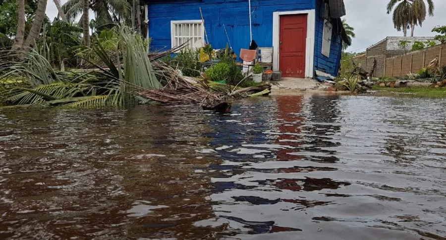 Imagen de una de las casas afectadas por el paso del Huracán Iota en el archipiélago de San Andrés y Providencia. 