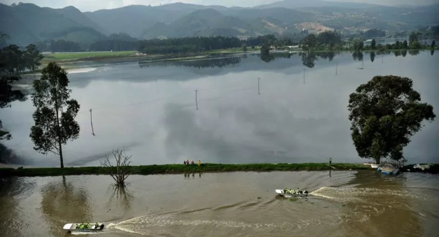Imagen de referencia del río Bogotá ante la creciente de sus aguas por las lluvias. 