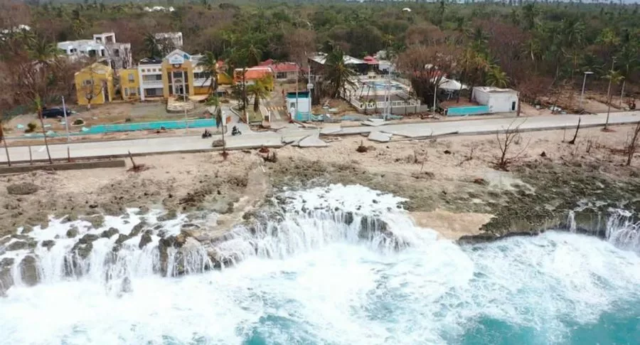 San Andrés, afectada por el huracán Iota. 