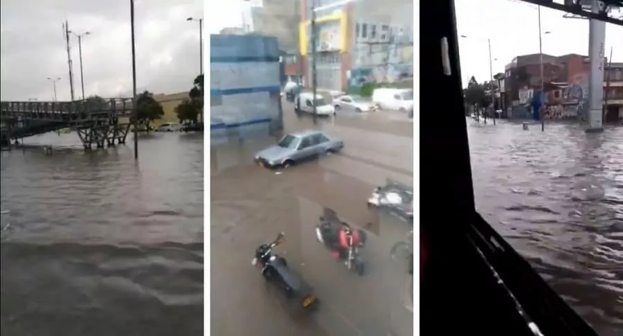 Videos: inundaciones en Bogotá por aguacero