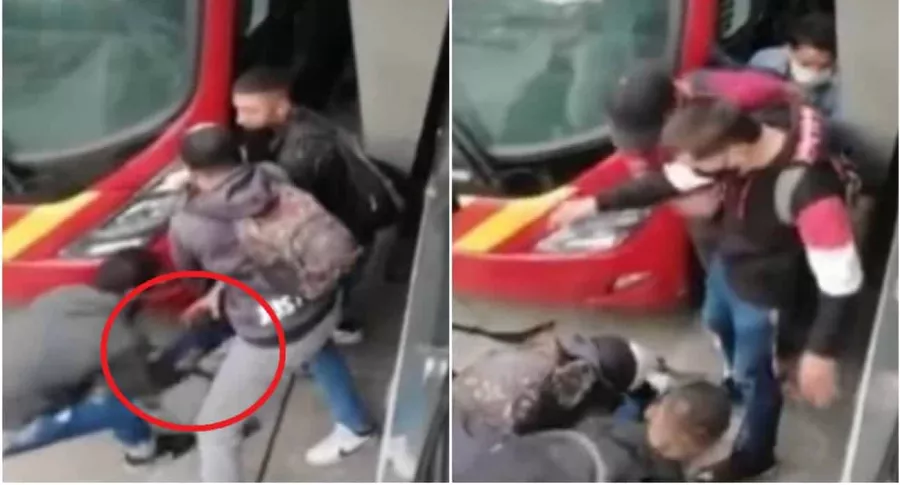 Ladrón se escondió debajo de bus en Bogotá, pero no se salvó de golpiza