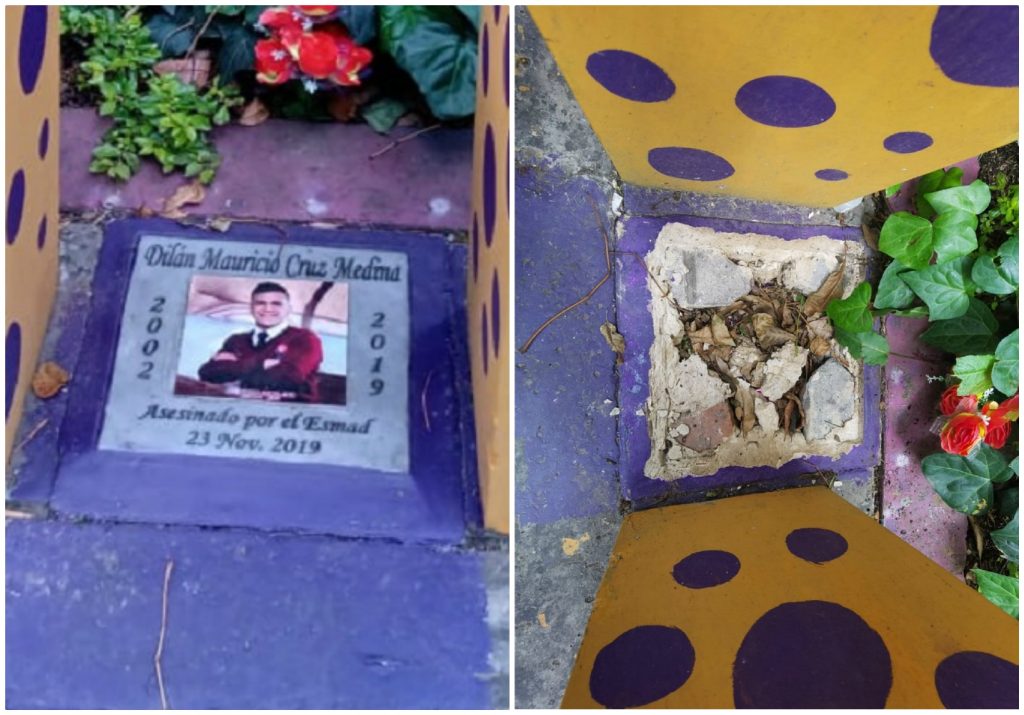 Antes y después de la placa de Dilan Cruz, en el punto de Bogotá donde fue herido de muerte. / Pulzo