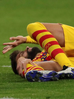 Lesión de Gerard Piqué en el partido contra Atlético de Madrid en LaLiga.