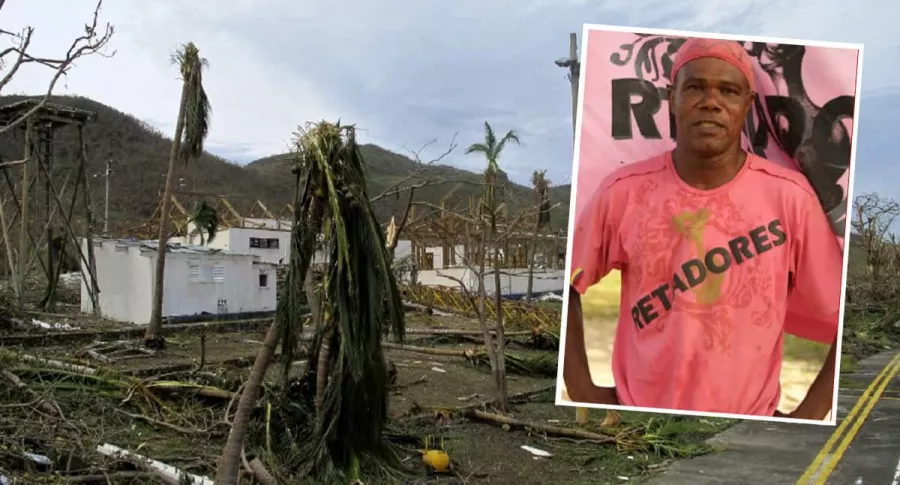 Providencia luego del paso del huracán Iota, al que exparticipante del ‘Desafío’ Rolando Brian (recuadro) sobrevivió luego de refugiarse en un baño.