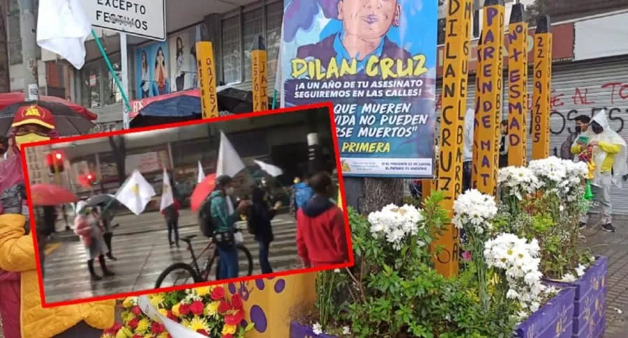 Imagen del plantón para conmemorar la muerte de Dilan Cruz. 