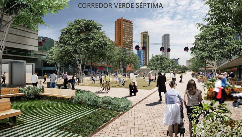 El corredor verde de la Séptima también será alimentado por el sistema de cable de la capital / Alcaldía de Bogotá.