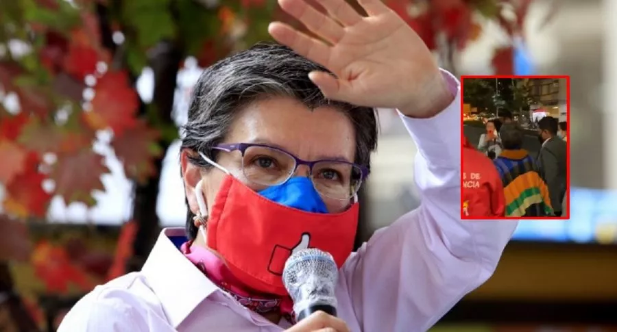 La alcaldesa Claudia López, en la foto, durante rueda de prenda, respondió a los insultos que recibió en el centro de Bogotá. 