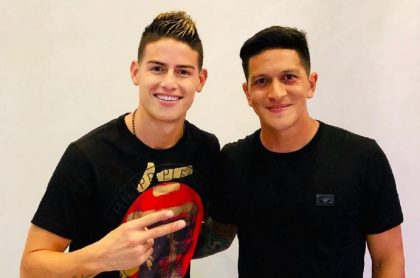 James Rodríguez y German Cano durante una reunión en 2018.