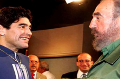 Maradona y su gran amigo Fidel Castro.