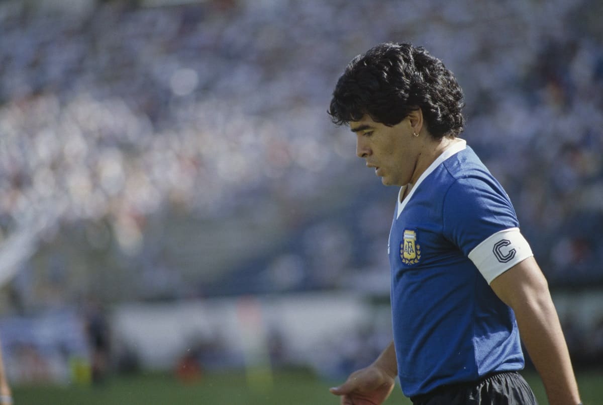 Diego Maradona of Boca Juniors during the Boca Juniors v Talleres News  Photo - Getty Images