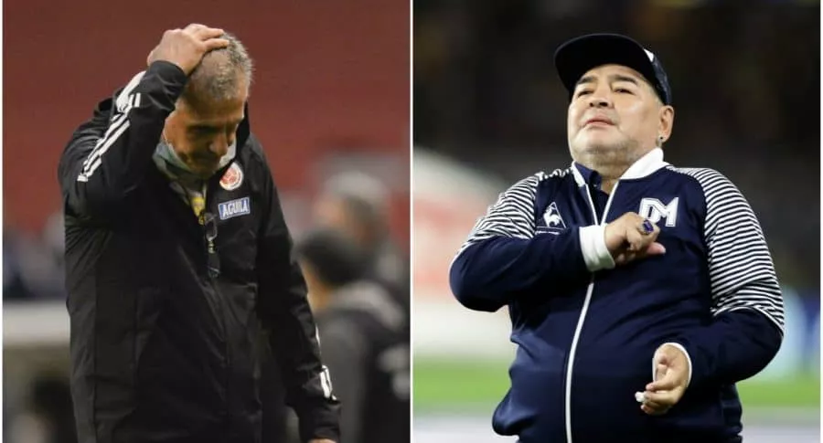 Fotomontaje de Carlos Quiroz y de Diego Maradona, a propósito de las condolencias del portugués. 