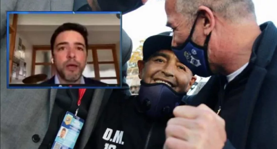 Diego Maradona, el día de su cumpleaños, cuando según el periodista Juan José Buscalia le tocó salir en público al parecer por compromisos comerciales