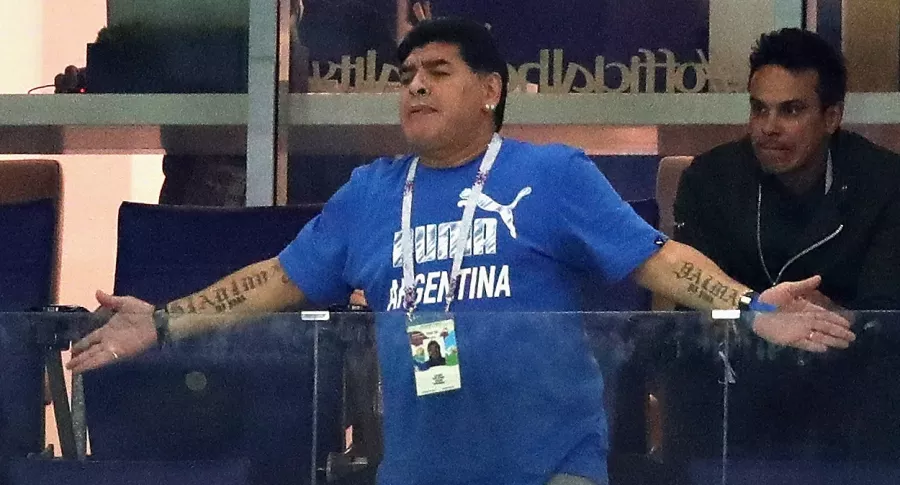 Diego Maradona en el Mundial 2018, quien murió este miércoles 25 de noviembre