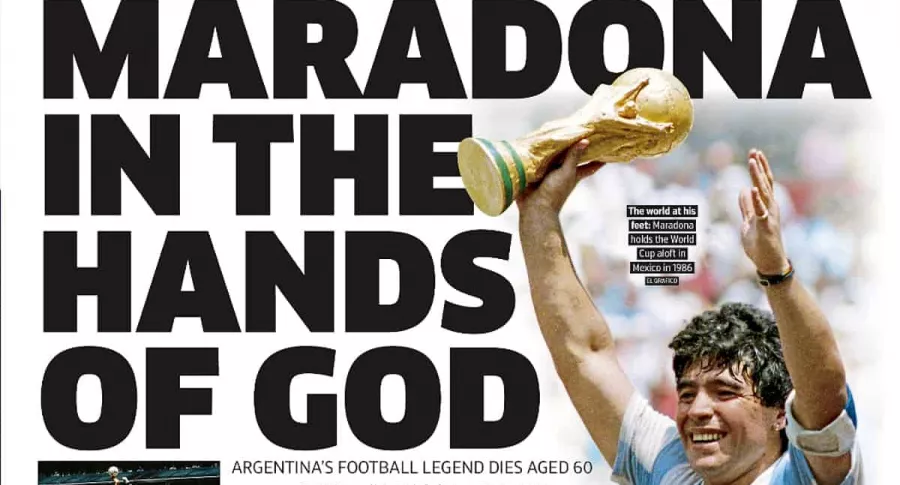 Titulares del diario Metro sobre muerte de Maradona