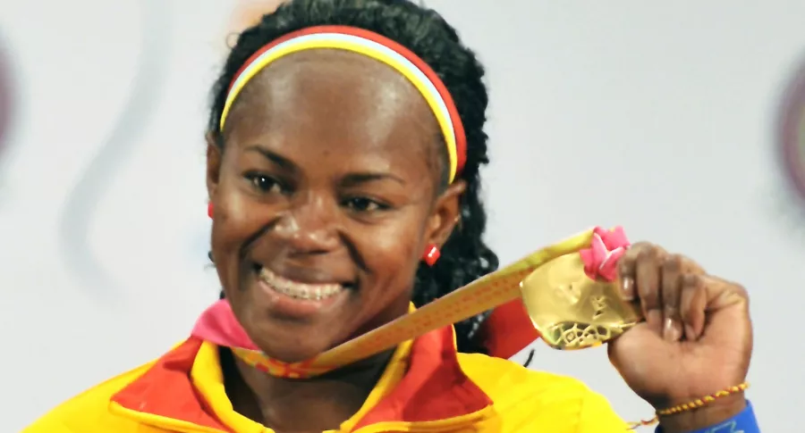 Medalla olímpica para Ubaldina Valoyes 8 años después. Imagen de referencia de la deportista.