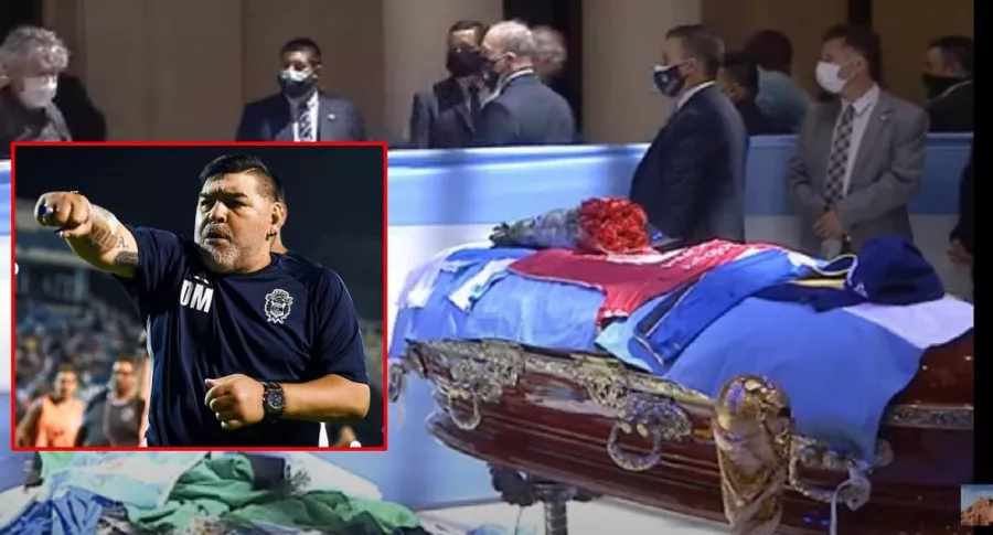 Ataúd de Diego Maradona en su funeral, publicaron segunda foto de él muerto