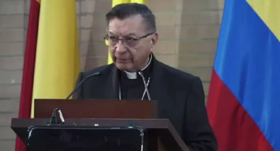 Monseñor Óscar Urbina, positivo para COVID-19 e internado en un hospital de Villavicencio, en un discurso en la Conferencia Episcopal
