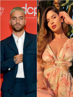 Foto de Maluma, Natalia Barulich y Neymar, a propósito de que ella estaría saliendo con empresario colombiano.