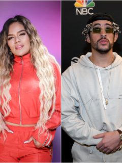 Foto de Karol G y Bad Bunny, a propósito de sus lanzamientos.