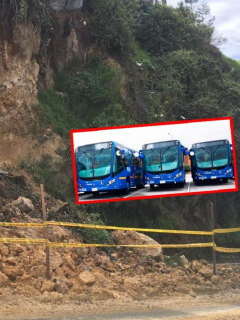 Imagen del derrumbe en la vía a la vereda Quiba.