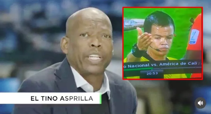 Tino Asprilla, quien insultó fuertemente al árbitro del partido Nacional-América