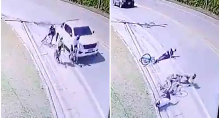 Tres ciclistas atropellados en La Ceja, Antioquia, que anuncian que interpondrán denuncia contra el conductor. 