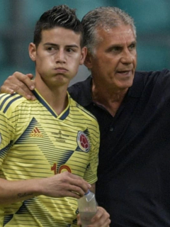 Carlos Queiroz y James Rodríguez, quien se habría molestado con el extécnico de la Selección Colombia desde el año pasado.