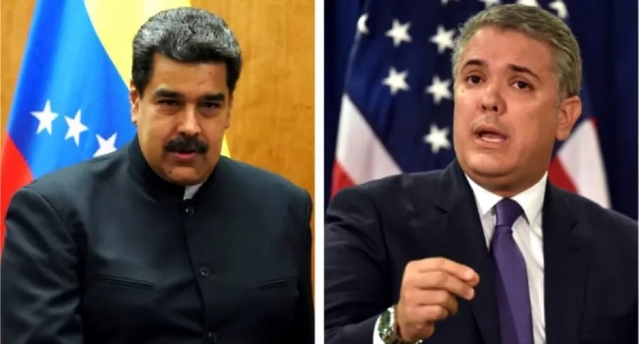 Fotos de archivo de Nicolás Maduro e Iván Duque, presidentes de Venezuela y Colombia, a propósito de las elecciones parlamentarias en Venezuela 2020, que Duque calificó como “remedo”.