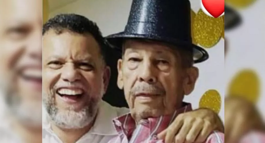 Alberto Linero, sacerdote retirado, junto a su papá, Carlos Linero, quien falleció a sus 84 años de edad este 5 de noviembre de 2020 en una UCI de Santa Marta.