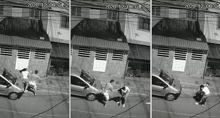 Hombre golpea a mujer en una calle de Floridablanca (Santander).