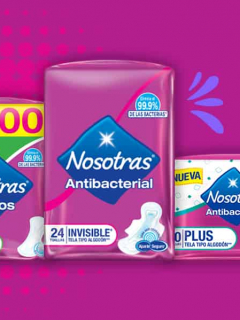 Características de toallas y protectores Nosotras antibacterial