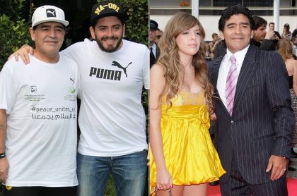 Diego Maradona con sus hijos Diego Jr. y Dalma, ilustra nota sobre el testamento de Maradona, por qué fue anulado y a quiénes afectó. 