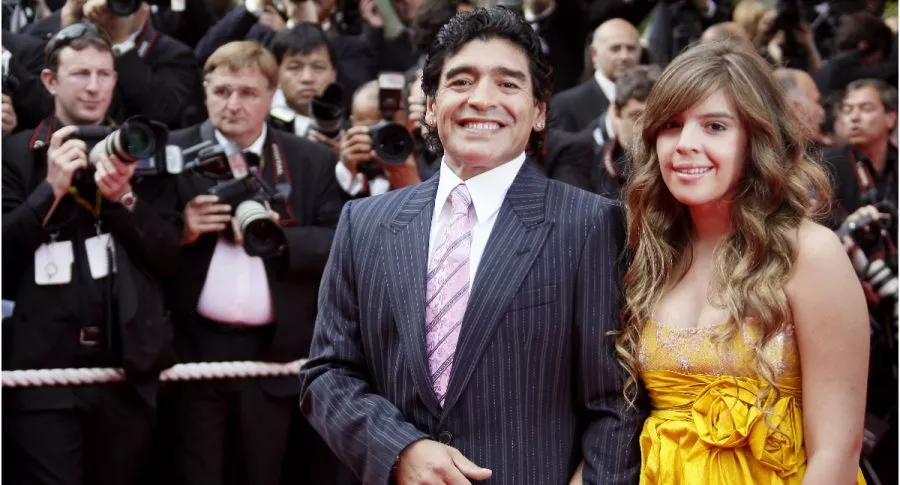 Diego Maradona con Dalma en uno evento hace 10 años.