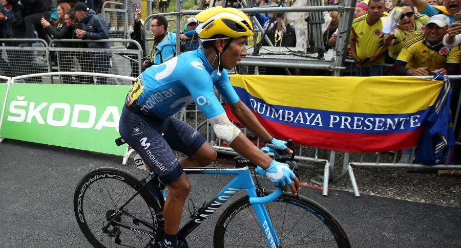 Nairo Quintana en bicicleta en la que compitió en 2019 y que en 2020 decidió donar para una subasta de Unicef a favor de los niños. 