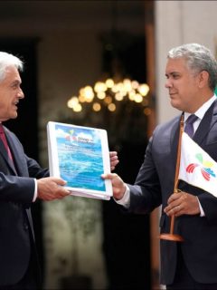 Iván Duque y Sebastián Piñera, durante la entrega de la presidencia de la Alianza del Pacífico