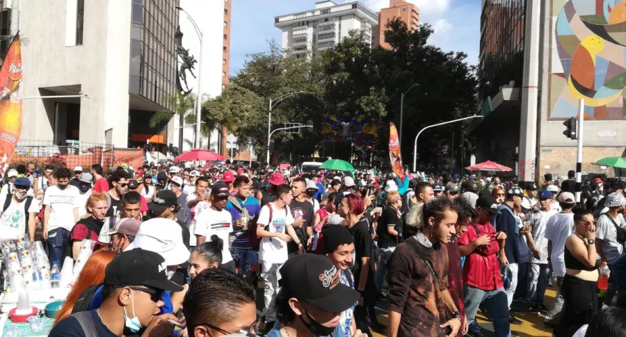 Marcha de la marihuana en Medellín, con cero protocolos de bioseguridad.