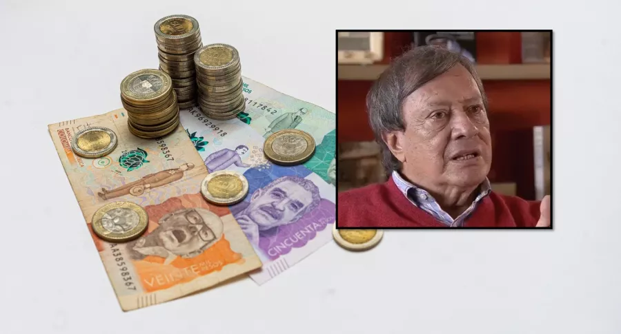 Imágenes de dinero y Mario Hernández, quien propone subir más el salario mínimo en Colombia en 2021 (fotomontaje Pulzo).