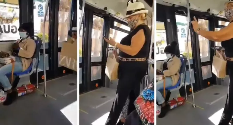 Española racista que pidió que una mujer negra se levantara de silla de bus